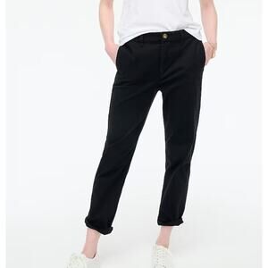 NWT J.Crew High-Rise Girlfriend Chino In Black Size 10 Petite